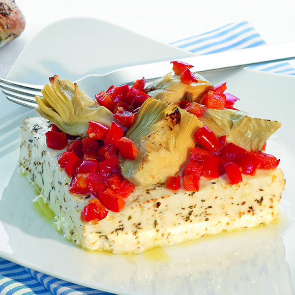 Salakis belegt mit Paprika-Artischocken-Ragout - Salakis Rezept