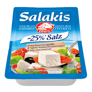 Salakis Schafskäse mit 25% weniger Salz