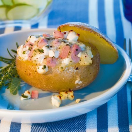 Mediterrane Salakis Schafkäse Kartoffeln aus der Folie